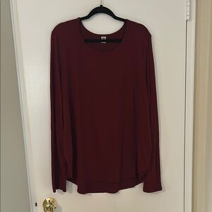 Old Navy Red Blouse with Long Sleeves Relaxed Style